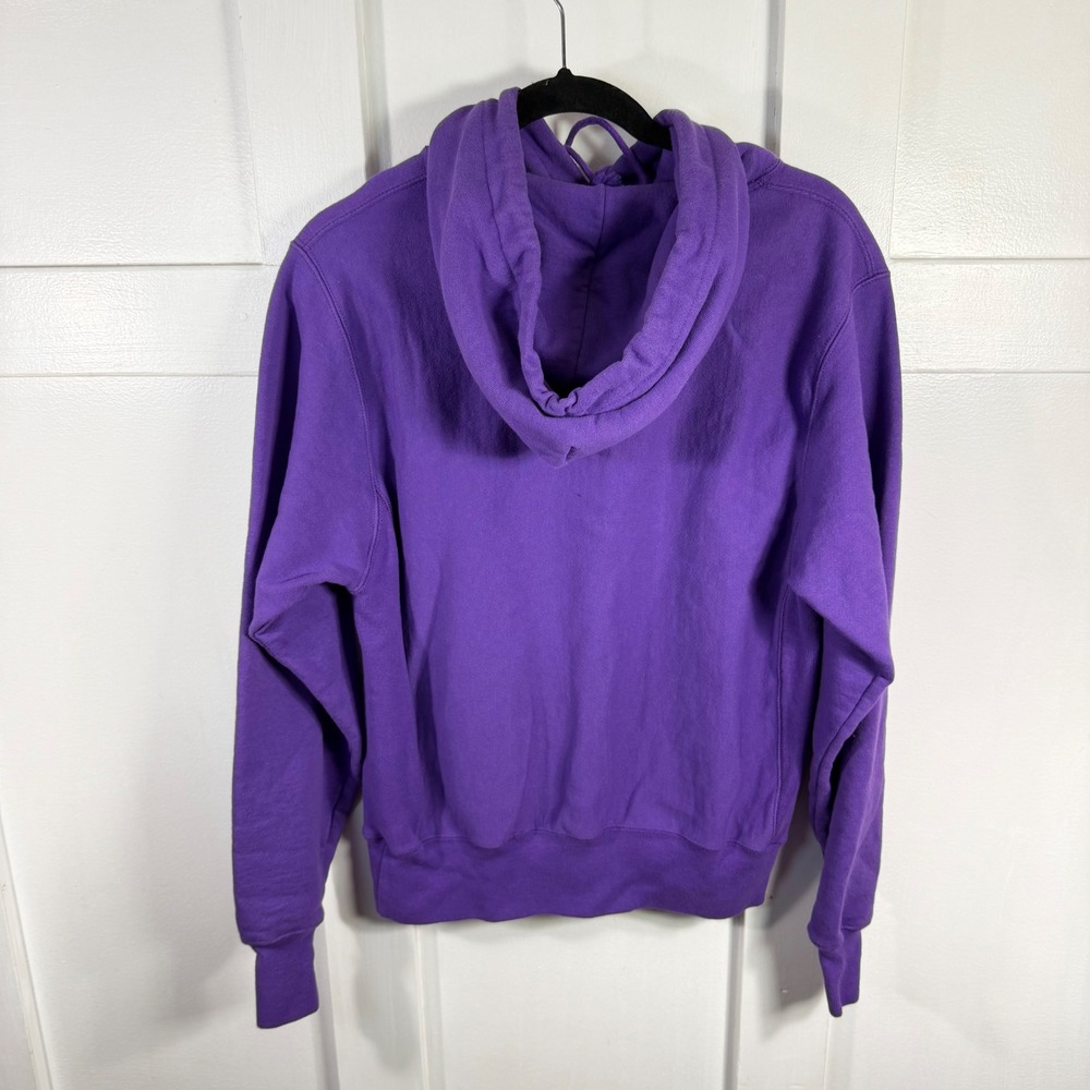 Vintage Reverse Weave Champion Purple Hoodie Warm Up Large - Picture 3 of 8
